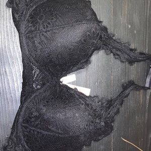 Pink Lace bandeau/neck tie bra size L